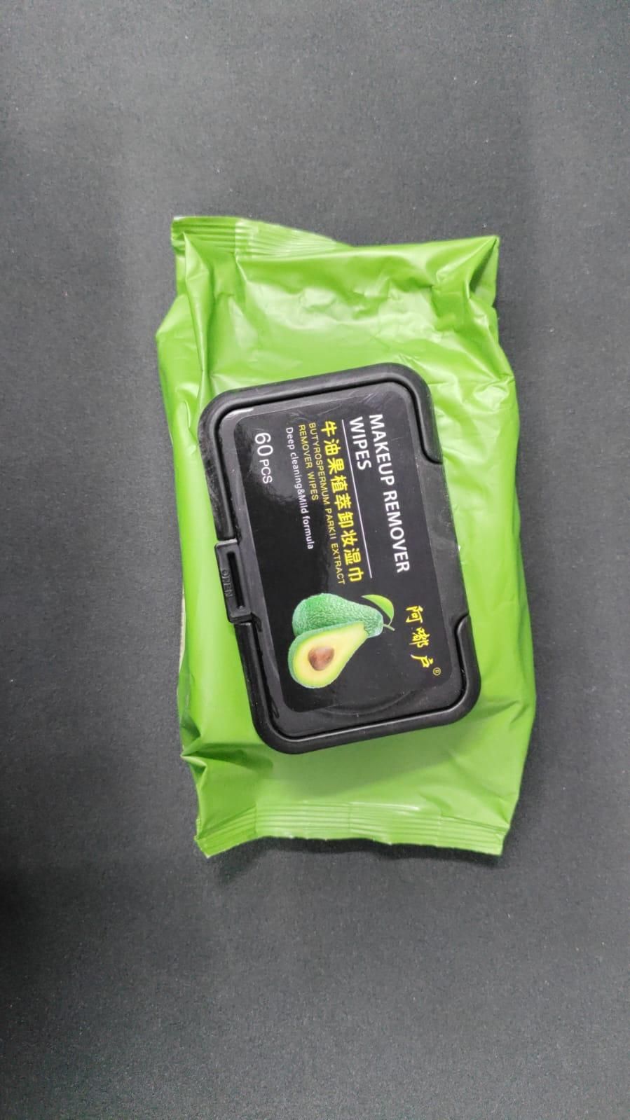 Avocado Makeup Remover Wipes (60 Pcs) for Girls and Women